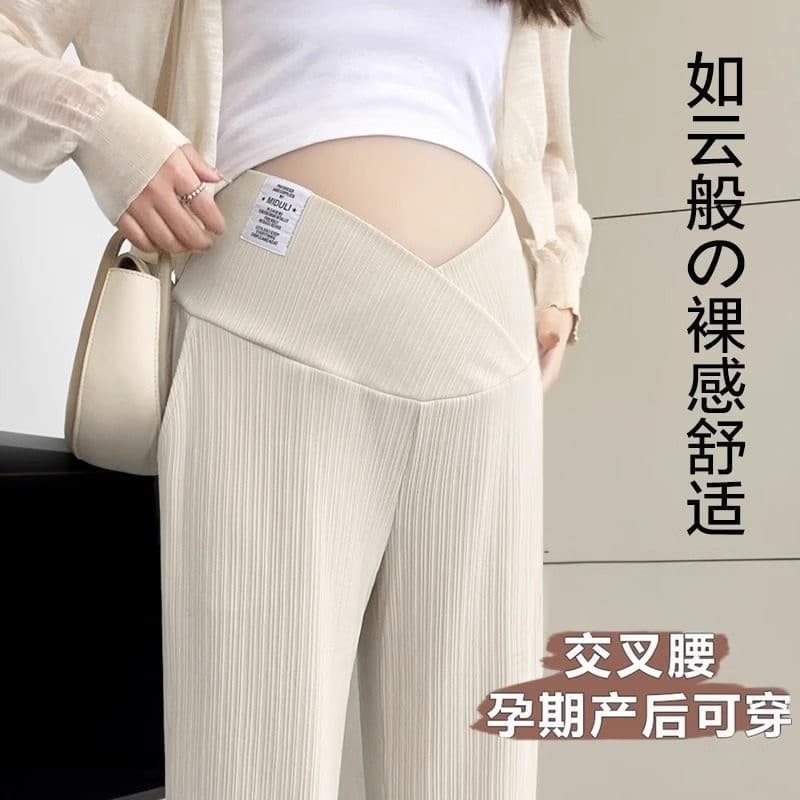 Mulheres grávidas calças exterior usar mulheres grávidas calças de perna larga cintura baixa grávida cedo calças primave