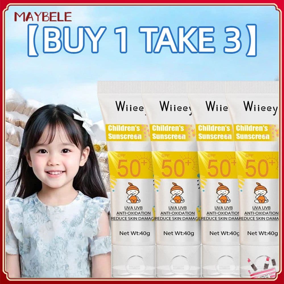 【Compre 1 e Leve 3】wiieey Protetor Solar Infantil FPS 50 Hidratante e Refrescante para o Rosto - MAYBELE
