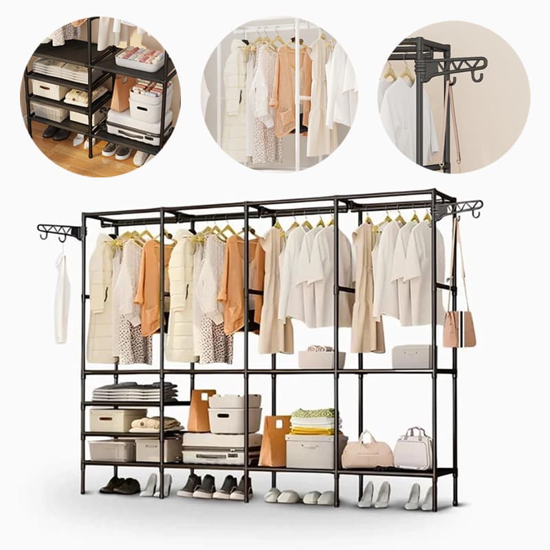 Stand Up Roupa Cabideiro Arara 1/2/3/4 Para Roupas Sapateira Organizador Multiuso Armário Cobertores Travesseiros