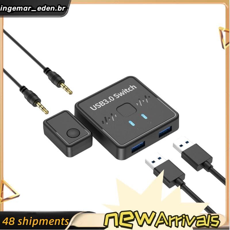 Novo Interruptor Compartilhador De Impressora USB 3.0 2 Em 1 Saída 2 Computadores Compartilhar 1 Mouse Teclado Disco Ríg