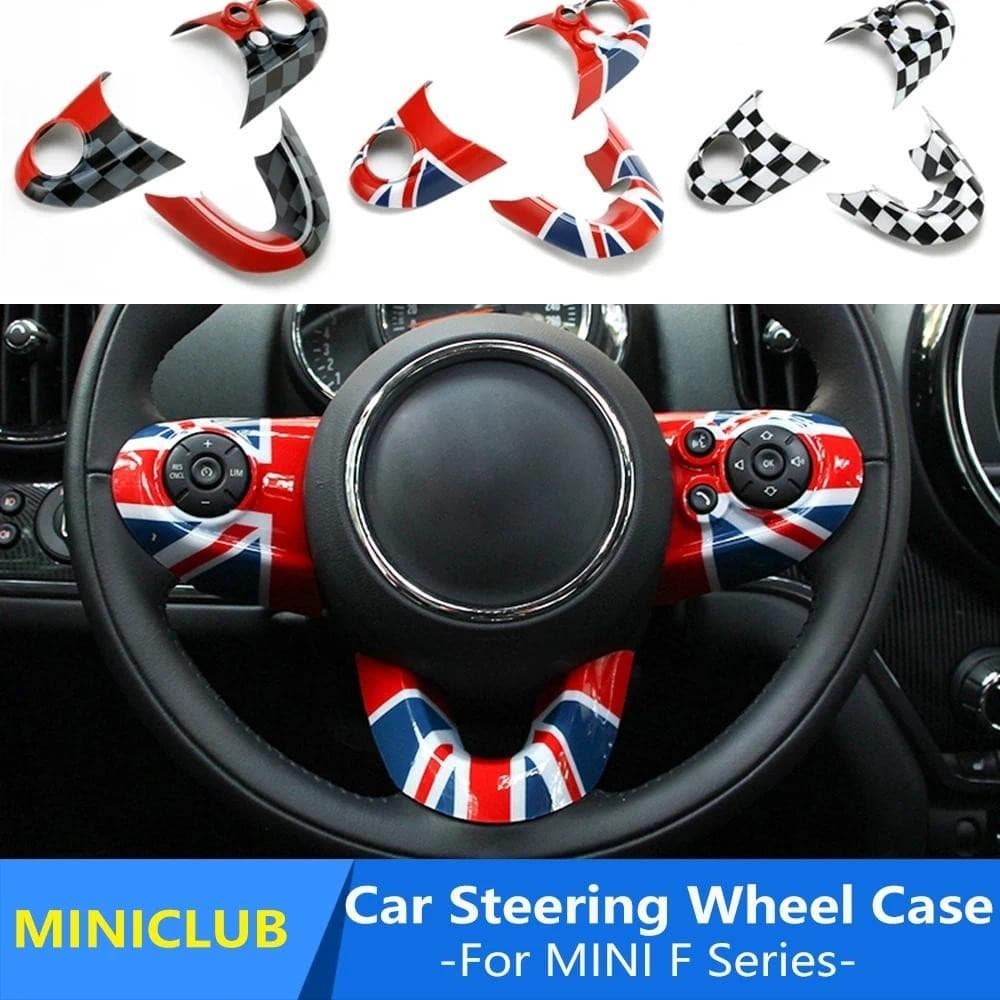 3 Pçs Union Jack Volante Caso Capa Escudo Adesivo Para Mini Cooper Um S F54 Clubman F55 F56 F57 F60 Countryman Acessório