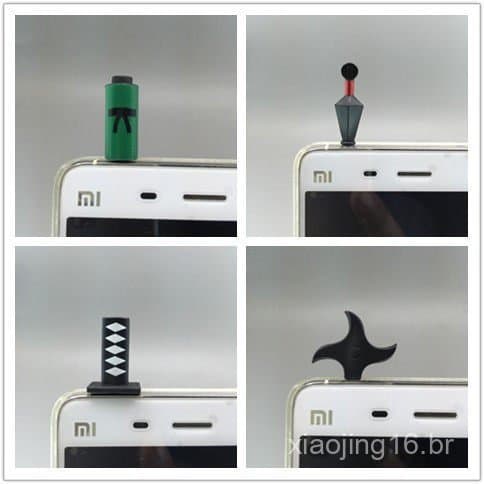 Produtos japoneses a granel: armas ninja, protetores contra poeira para telefones celulares, pergaminhos/dardos/espadas 