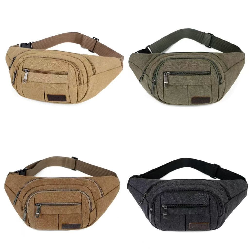 Pochete Masculina Grande De Lona Resistente Cintura Bolsa Organizadora Unissex codigo:8042