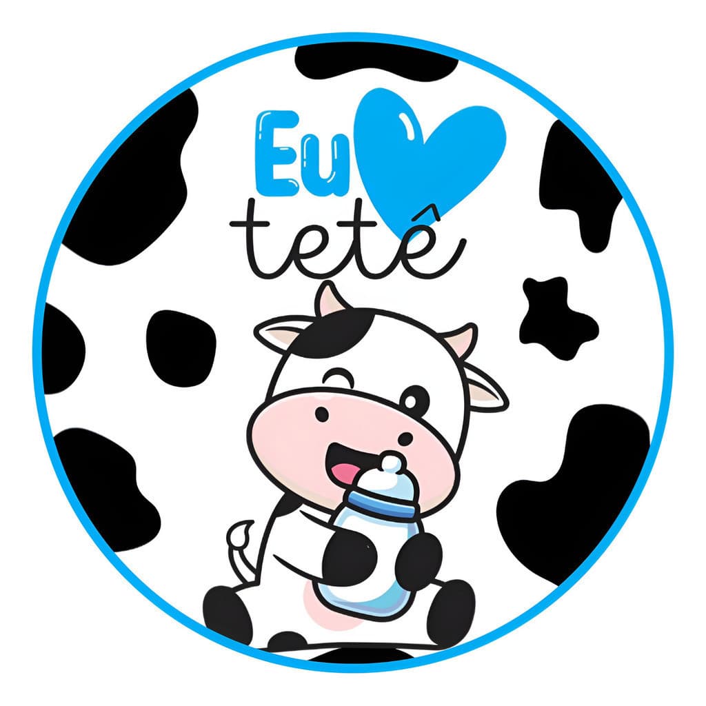 Painel Amo Tete Leite Mini Capa Redondo 50x50cm C/elástico