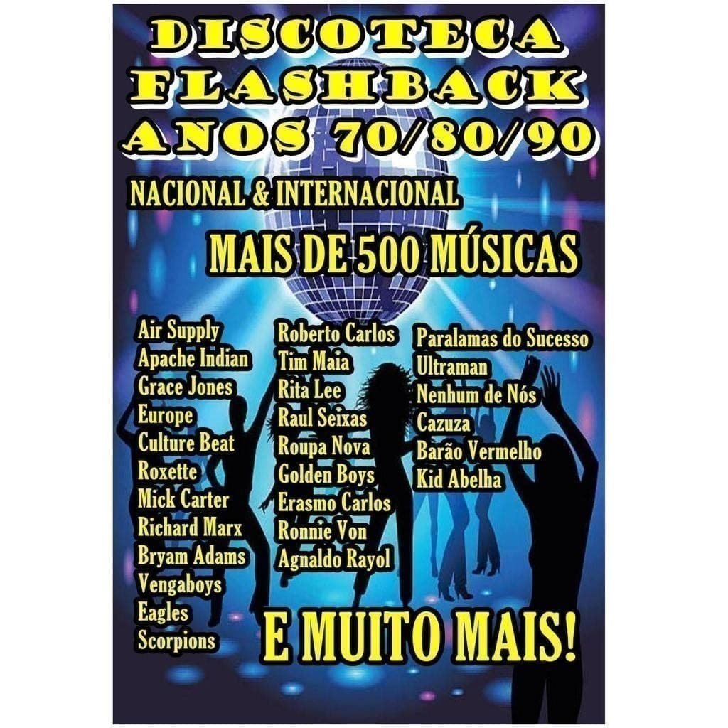 Kit Play driver de Música Flashback Discoteca Nacionais e Internacionais dos Anos 70/80/90