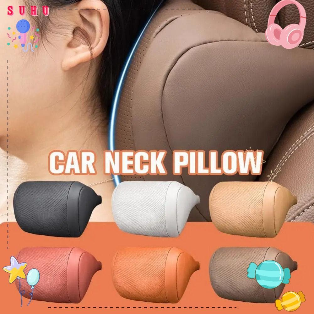 SUHU Travesseiro De Encosto De Cabeça Para Assento De Carro , Capa Macia E Respirável , Pescoço Almofada De Couro Descan