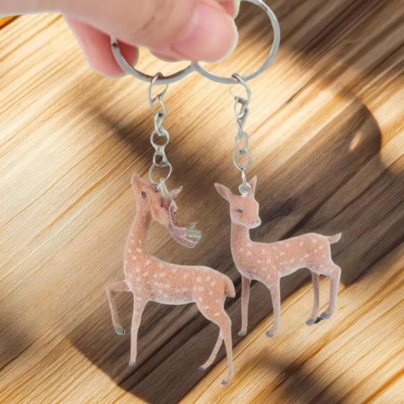 Decorador 1/2 Pçs Bonito 3D Natal Elk Chaveiros Para Mulheres Homens Reunidos Sika Cervos Pingente Saco Caixa Carro Char