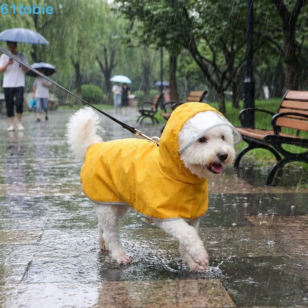 Capa Impermeável TOBIE , De Chuva Com Capuz Para Cachorro Cobertura Total Resistente À Sujeira , Jaqueta De Tecido Oxfor