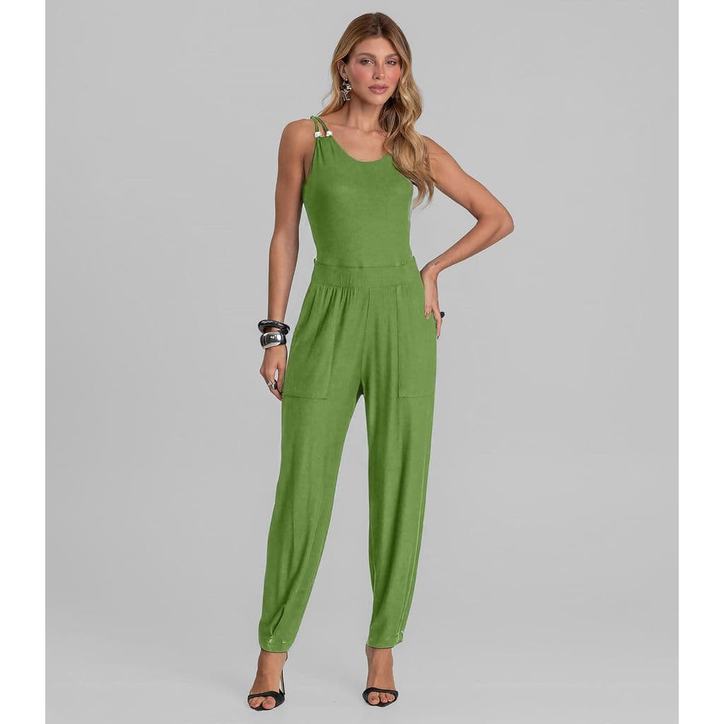 Macacão Feminino Decote em V Dianna Verde