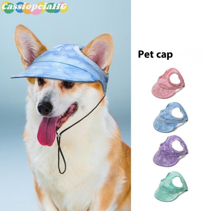 (Cassiopeiahg) Boné Para Cachorro Bordado De Pico Ajustável Macio Respirável Orelha Exposta Sol Sombreamento Beisebol Ac