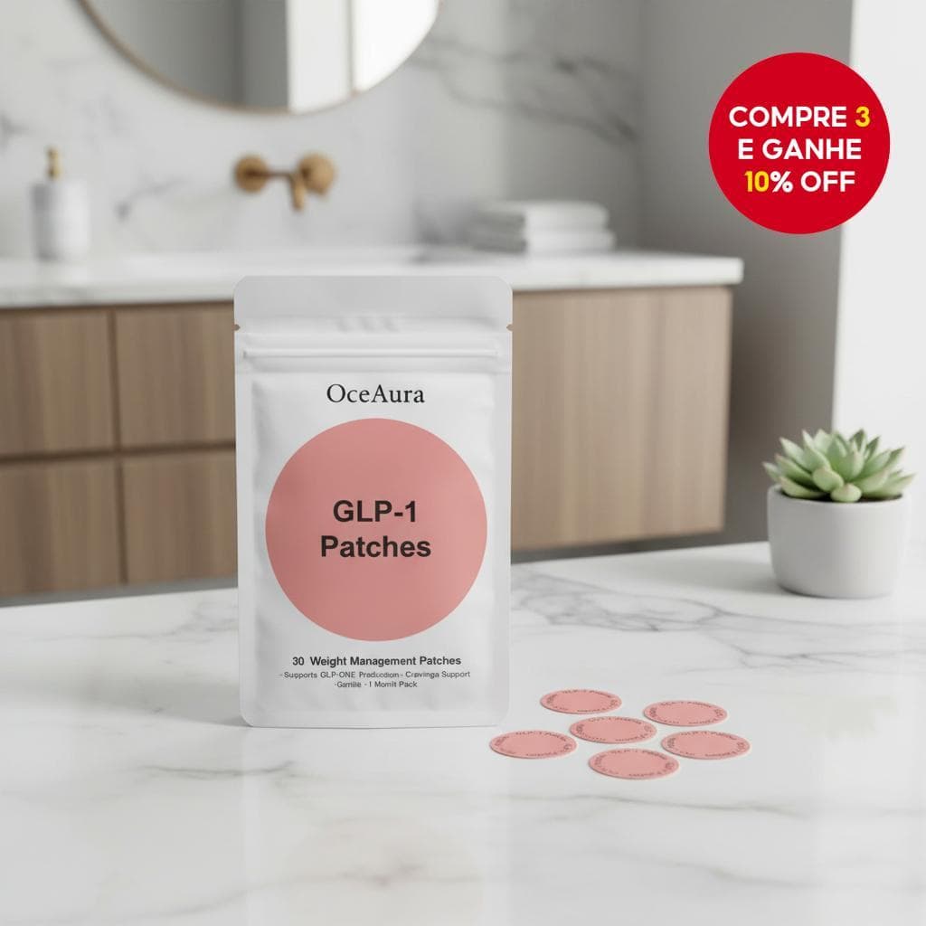  30 adesivos de pele GLP-1 para mulheres e homens - adesivo cosmético natural com fórmula GLP1