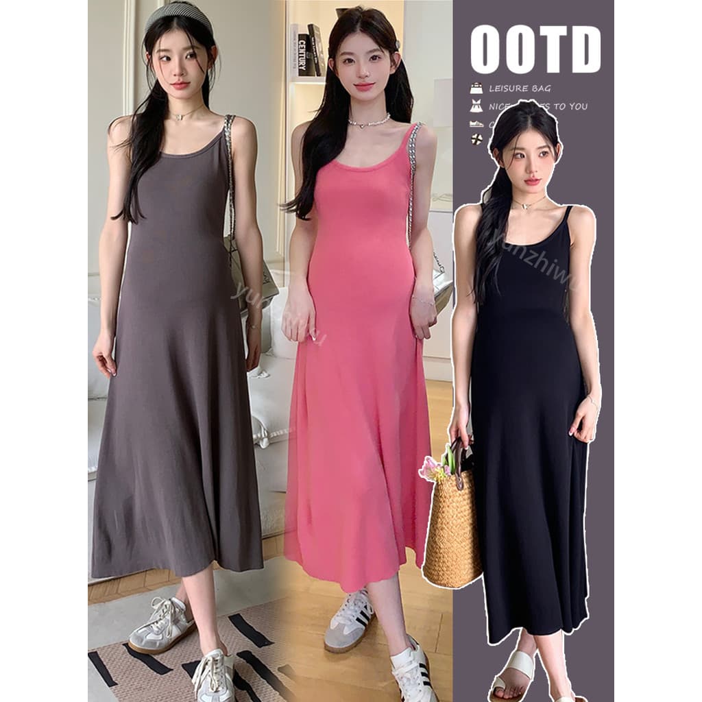 Vestido de maternidade estilo verão 2026 novo estilo moda gravidez usar seda gelo quente mãe vestido pequeno verão Suspe