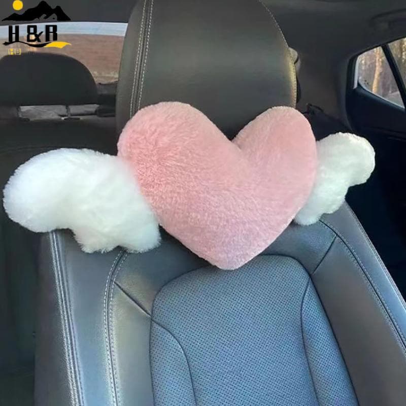 [H & B] Encosto De Cabeça De Carro Em Formato De Coração , Pelúcia , Amor , Ne , Travesseiro , Assento Universal , Acess
