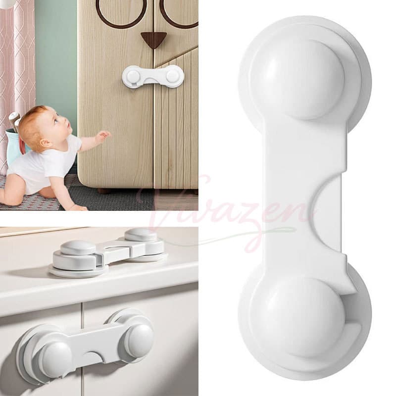 Kit 2/5/10 Trava De Gaveta Armário Porta Segurança Proteção Bebe Trava Protetor Bebe Criança Prende Sem Furos