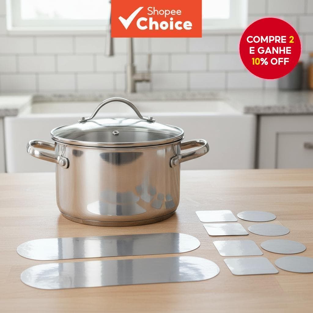  10 peças de remendo adesivo de alumínio impermeável para reparo de furos em panelas, resistente a alta temperatura, à