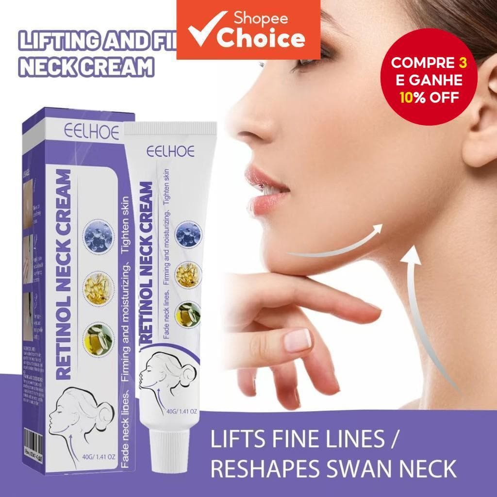 EELHOE Creme Para Pescoço Retinol Manteiga De Karité Aperto Lifting Rejuvenescedor Iluminador Hidratante Firmador