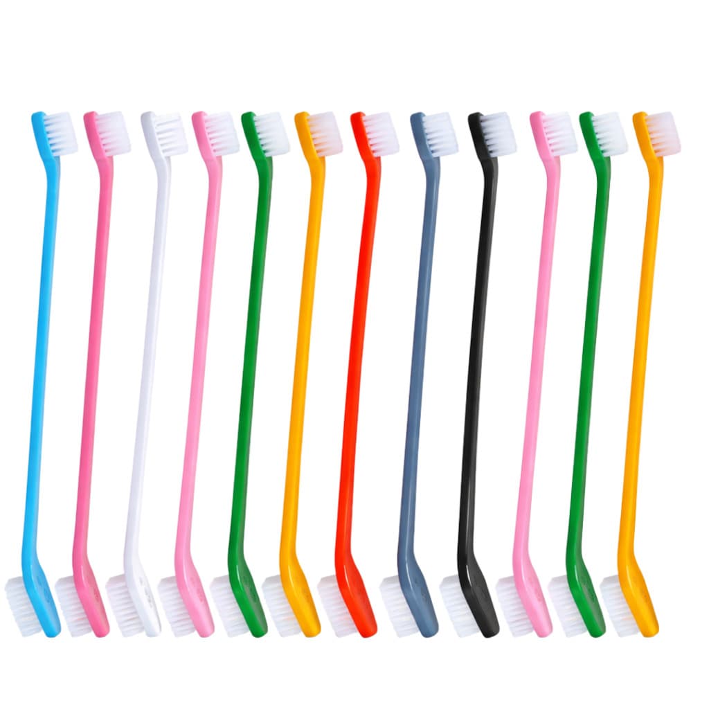 Escova De Dentes Para Animais Com Cabo Longo Dupla Face Ergonômica Colorida Higiene e Saúde