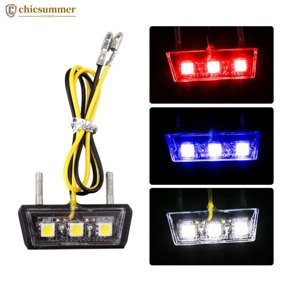 CHICSUMMER 1Pc Universal 12V Placa De Licença De Motocicleta Luz LED À Prova D'água Indicadores De Lâmpada Traseira Peça