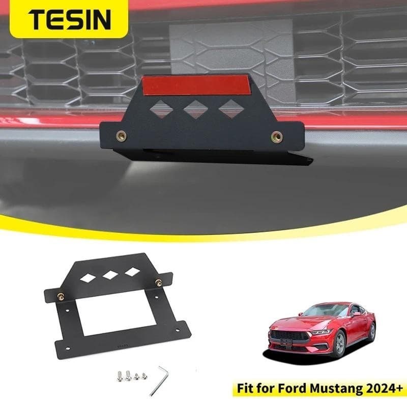 TESIN Amortecedor Dianteiro Do Carro Suporte De Montagem Da Placa De Licença Para Ford Mustang 2024 2025 Up Acessórios E