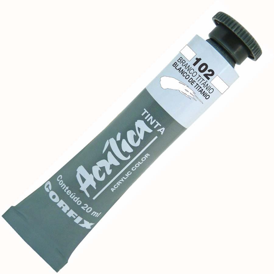 Tinta Acrílica 20ml Corfix Tons Azul, Verde, Marrom, Cinza, Preto, Branco