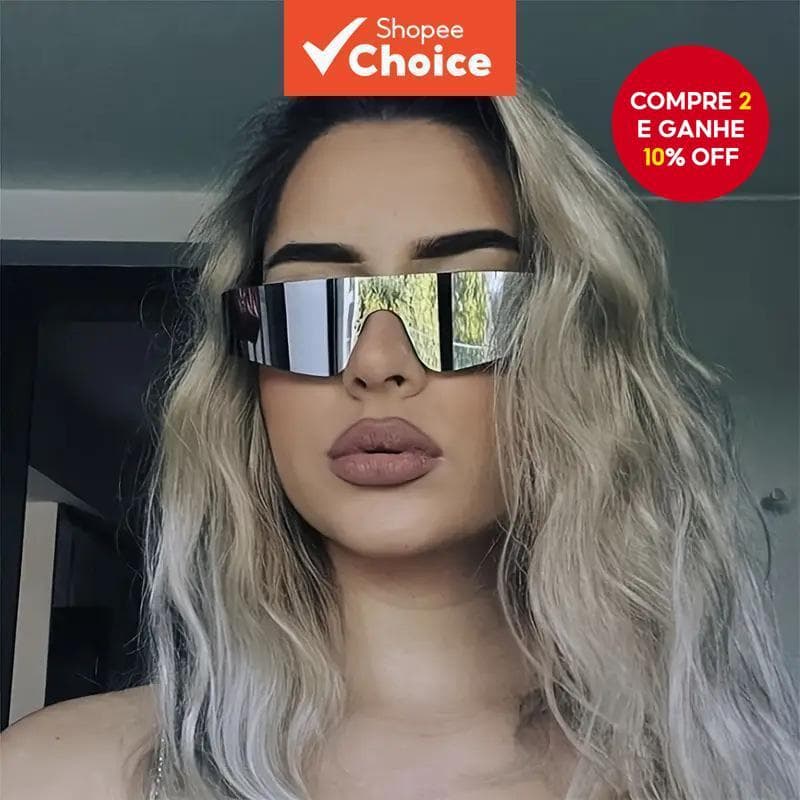 Óculos de sol espelhados prateados para homens e mulheres | Moda do futuro com proteção UV400