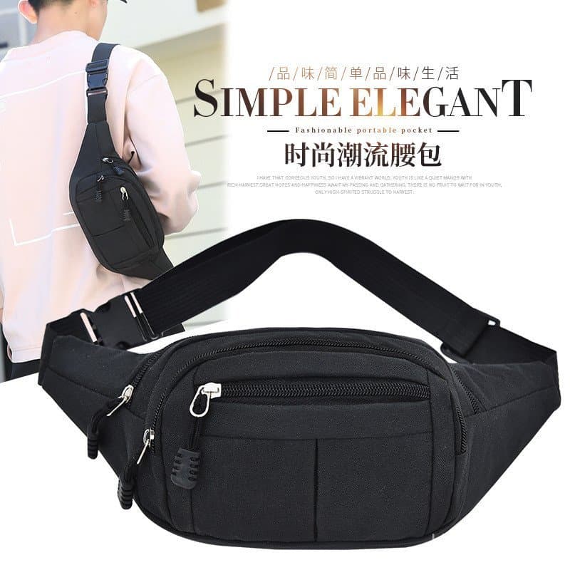 Bolsa de cintura para homens e mulheres, multifuncional, de grande capacidade, resistente à água, bolsa de negócios para