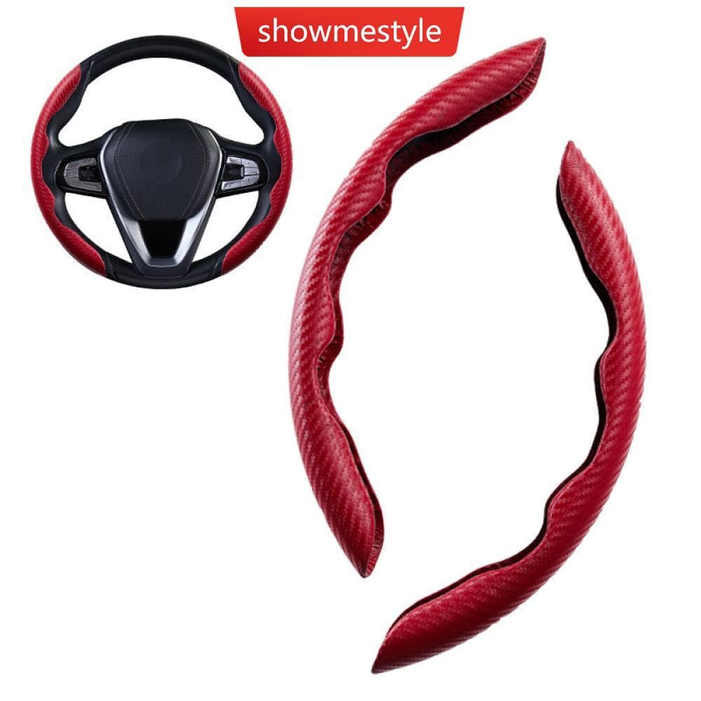 SMS 2 Peças 38cm Capa Universal De Fibra De Carbono Para Volante De Carro Antiderrapante Acessórios De Decoração De Inte
