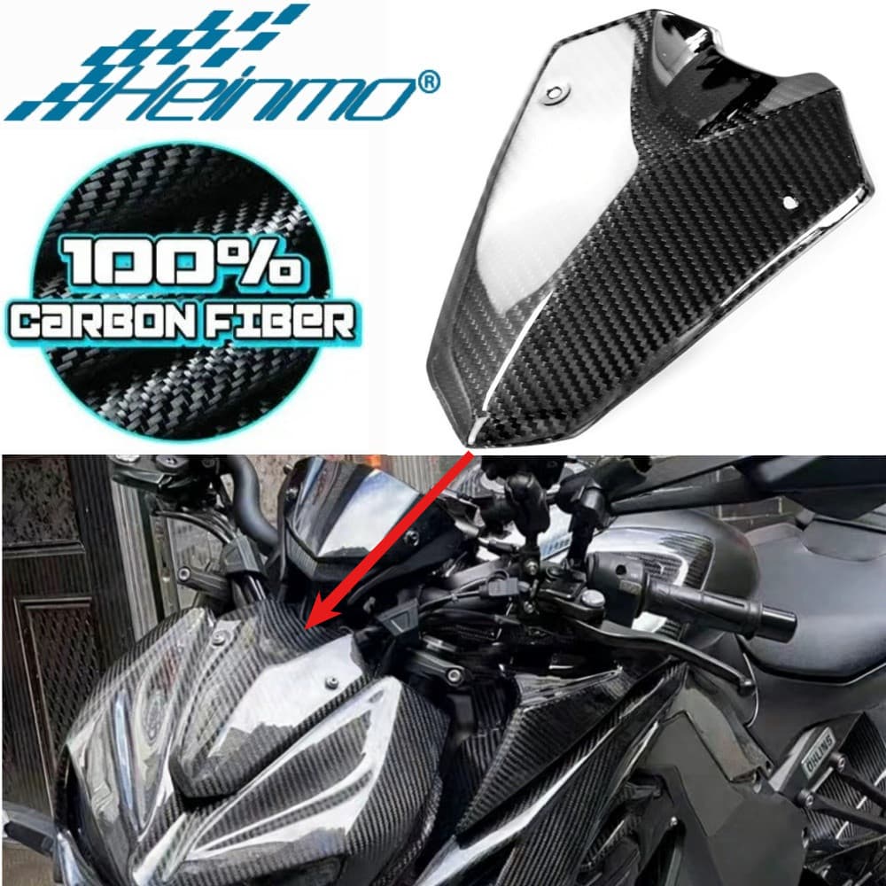 Para KAWASAKI Z1000 2014-2021 Motocicleta Pára-Brisas Dianteiro Capa De Fibra Carbono Real
