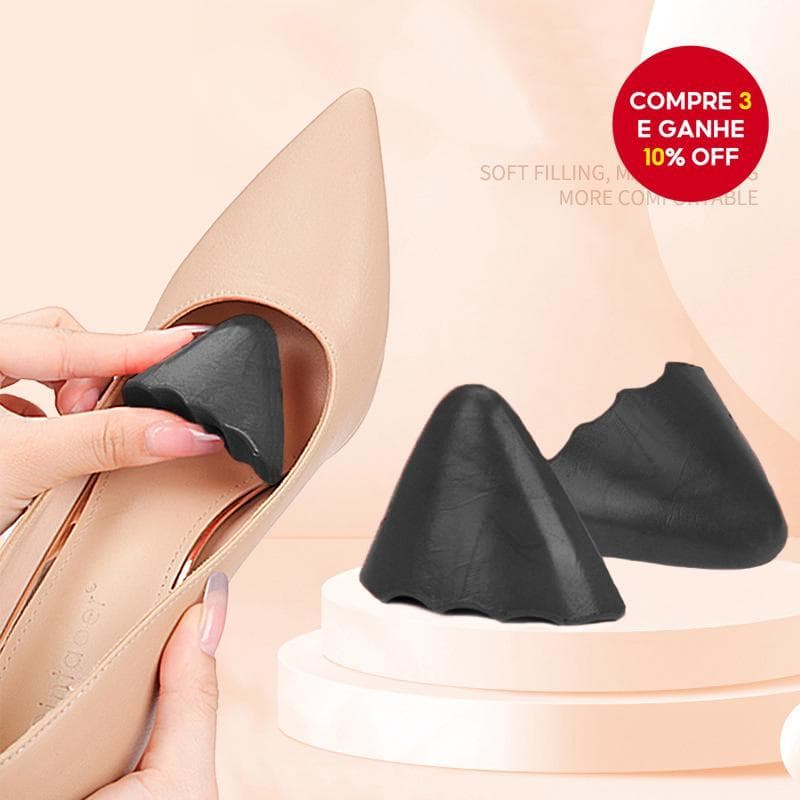 Biqueiras De PU Para Salto Alto E Sapatos Casuais , Espuma Macia , Ajustáveis , Masculinas Femininas , Pretas