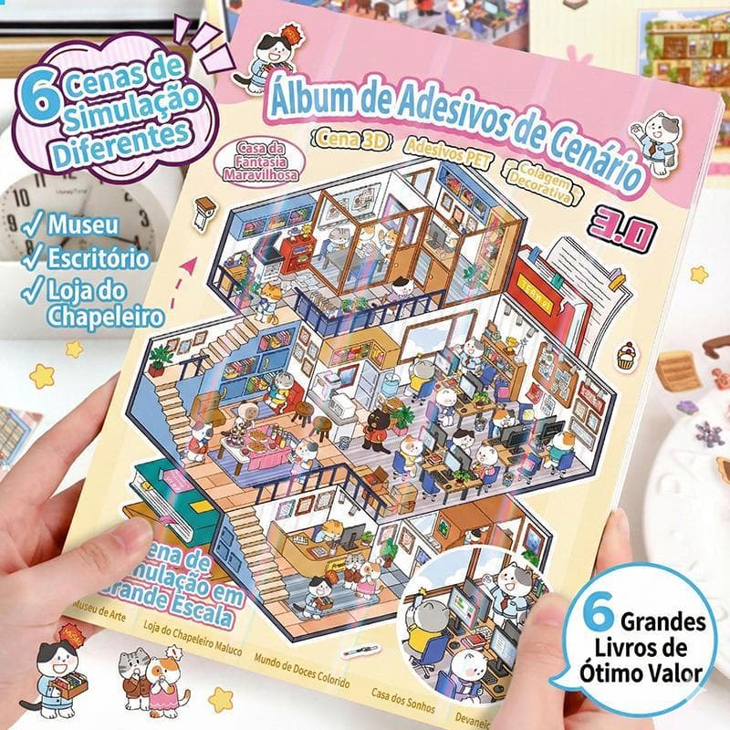 Versão 3.0 Caderno De Adesivos 3D Educativo Para Crianças Criativas