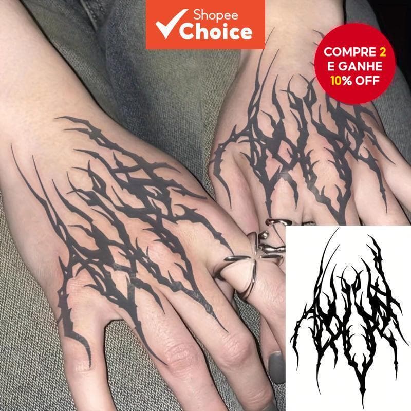 Adesivo Temporário Semi-Permanente à Prova d'Água Dura 2 Semanas para Designs de Mão e Dedo