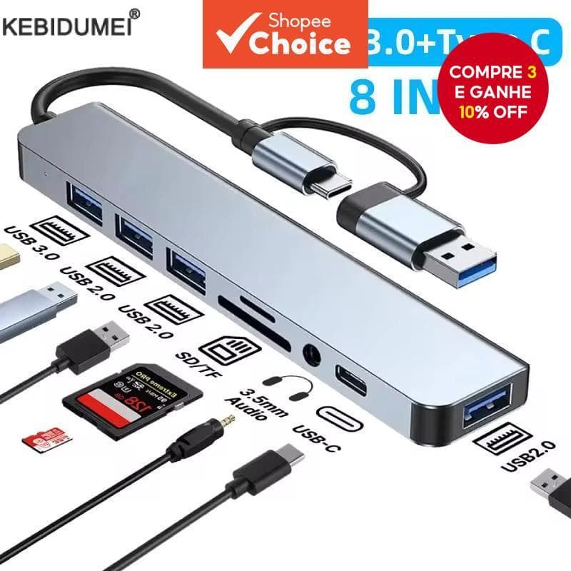 Adaptador De Leitor De Cartão SD TF 2 Em 1 Com Slot Duplo USB-C Conversor De Câmera OTG Plug-And-Play Para IPhone