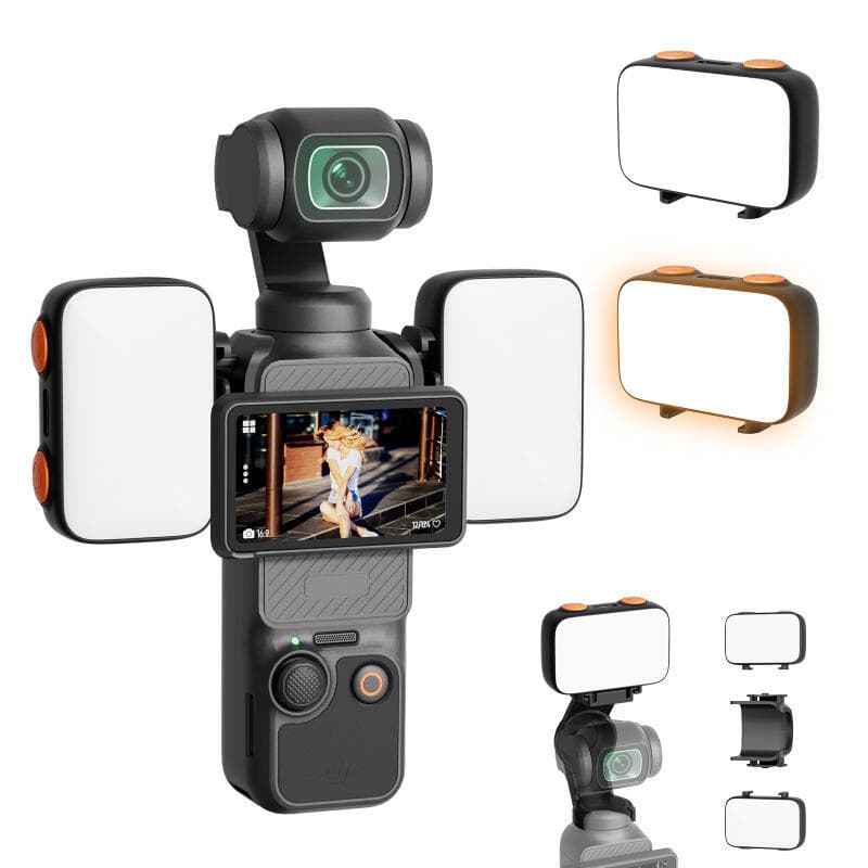 Luz De Preenchimento Portátil Para DJI Osmo Pocket 3 , LED Recarregável Com Temperatura De 3 Cores Vlogging , Gravação D