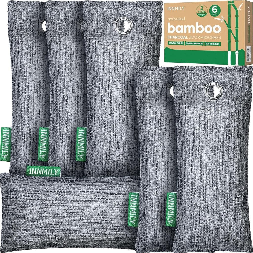 Desodorizador de carvão ativado, pacote com 6 desodorizadores de calçados, sacos purificadores de ar de carvão de bambu,