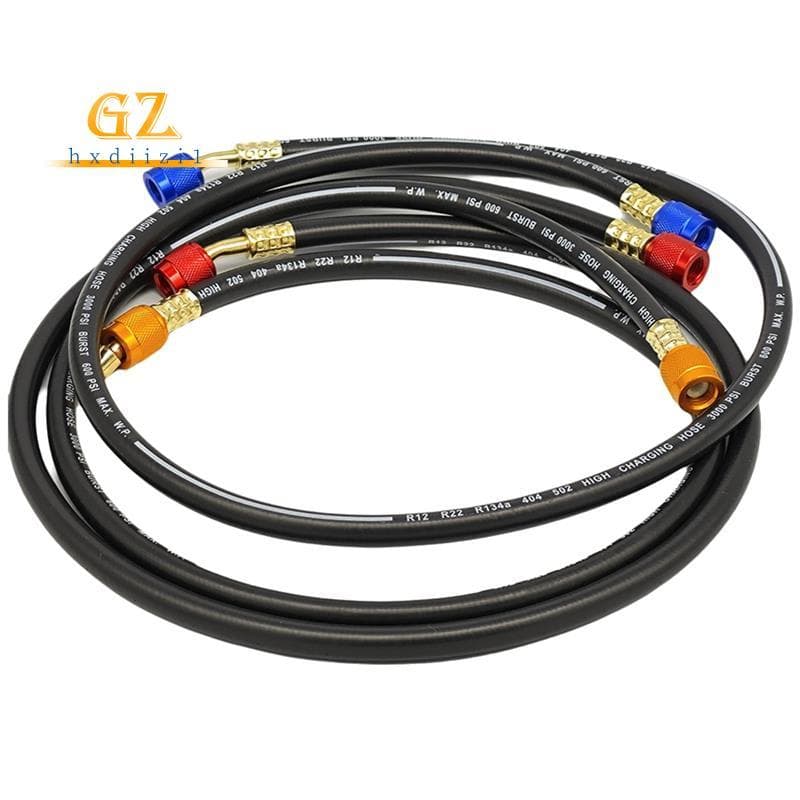 [gzhxdiizi1] 1.8M 3 Conjuntos De Tubo De Refrigerante Anti-Explosão Preto Peças Kit Mangueira Para R12 , R22 , R134A , 4