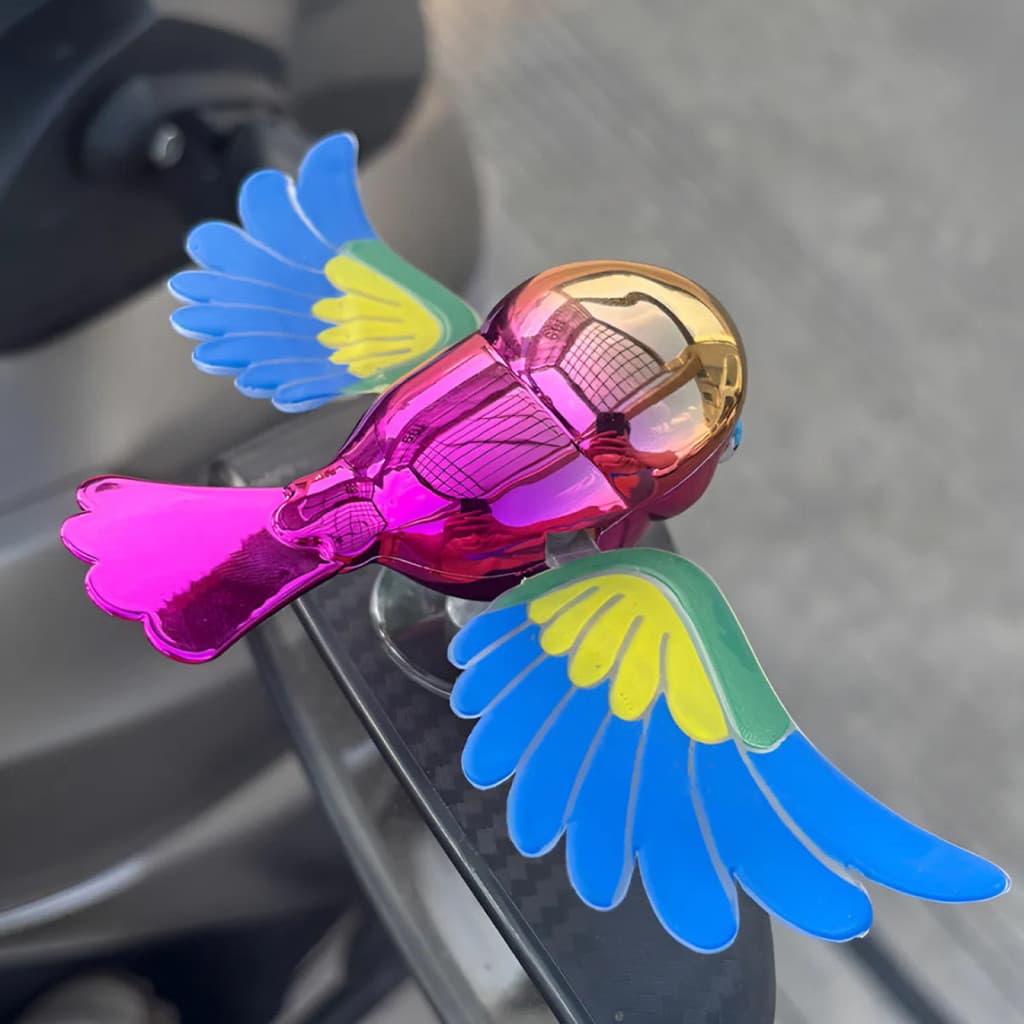 Enfeite Passarinho Para Carro - Asas Que Batem Ao Vento Moto