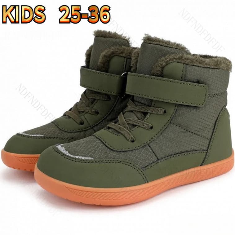 Inverno Crianças Sapatos De Pelúcia Tecido Impermeável Antiderrapante Meninos Meninas Sola De Borracha Botas De Neve Mod