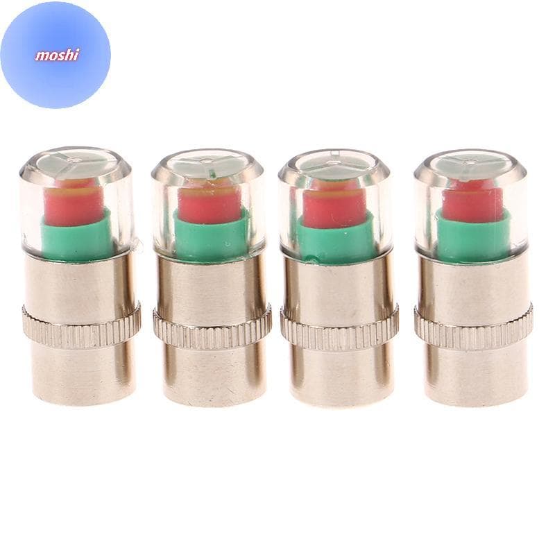 MOSHI 2/4 Pcs Indicador De Medidor De Pressão De Pneu De Carro Detecção De Válvula Externa Tipo Universal Sensor De Tamp