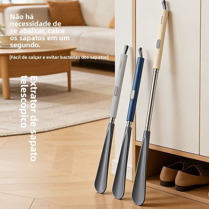 Calçadeira com cabo extensível, retrátil, para uso doméstico, adequada para idosos e mulheres grávidas, sem necessidade 