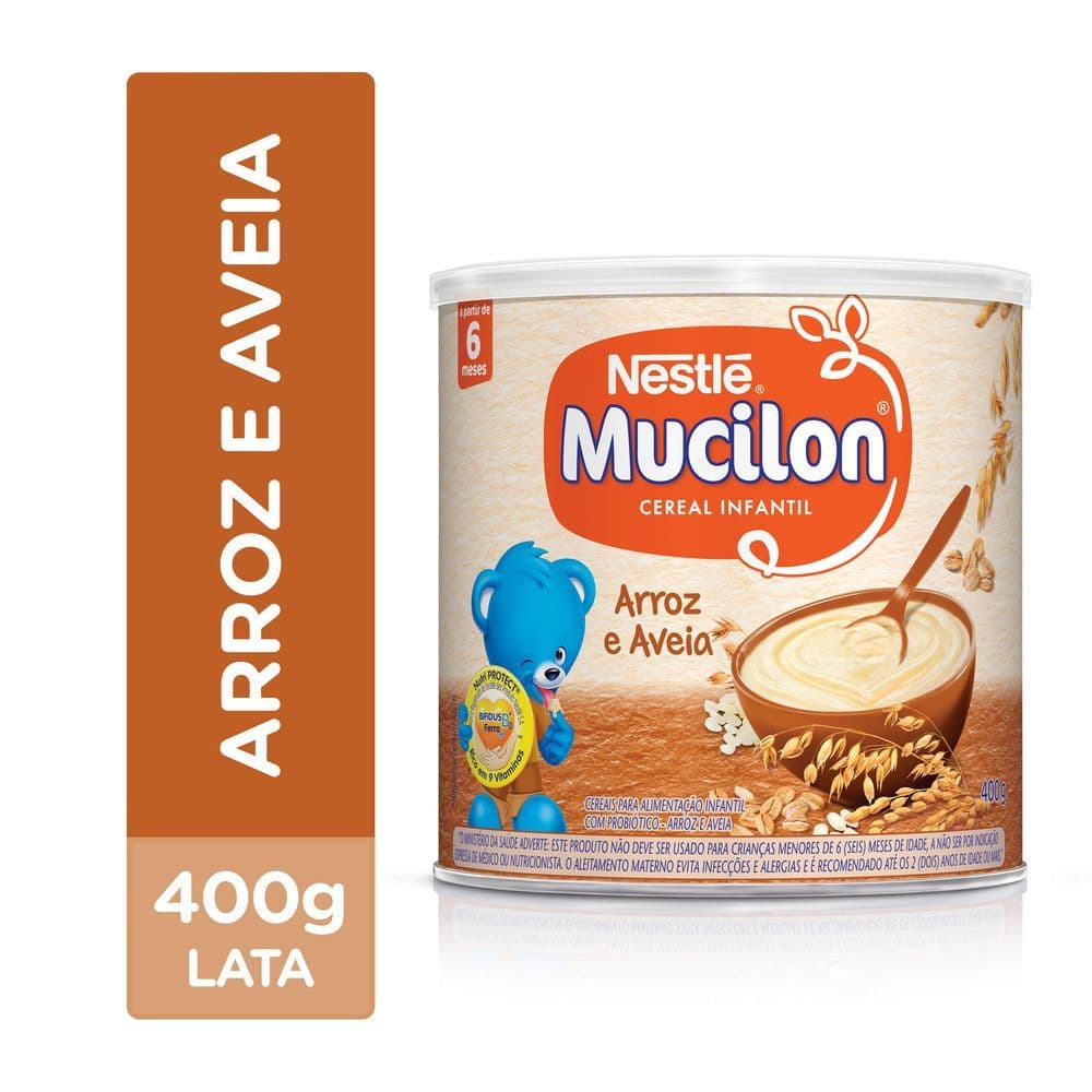 Mucilon Cereal Infantil Arroz E Aveia Lata 400G