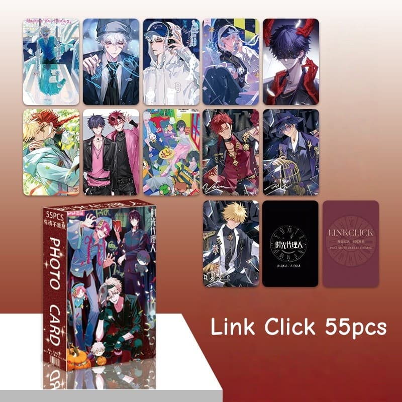 54-55pcs Manhwa Anime Link Clique Em Um Certo Alguém Lomo Cards Fake Slackers Presos Na Noite Eterna Cartões Fotográfico