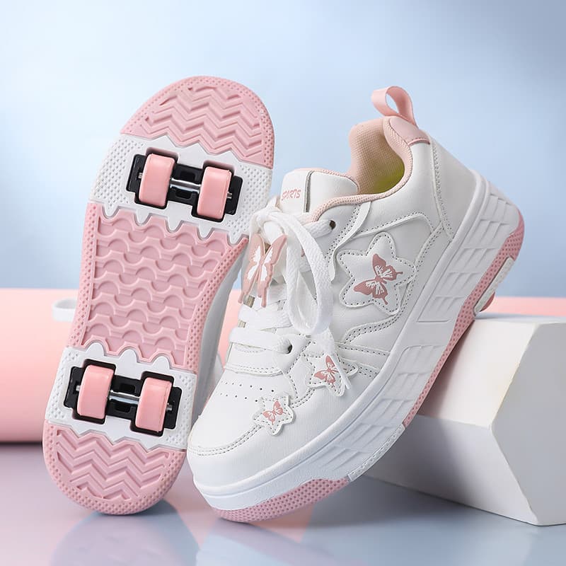 Crianças mais vendidas "Segurança"," Confortável "Tênis de Quatro Rodas Runaway Shoes Rosa, Roxo