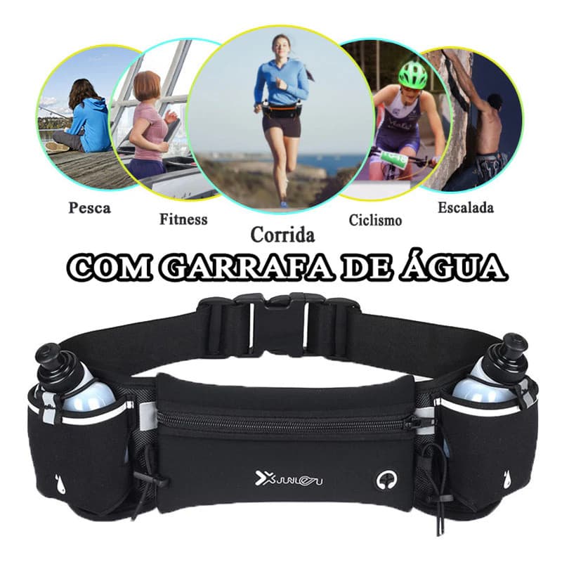 Cinto de corrida de hidratação com garrafa de água pochete de corrida para celular e suporte de carteira bolsa de corrid