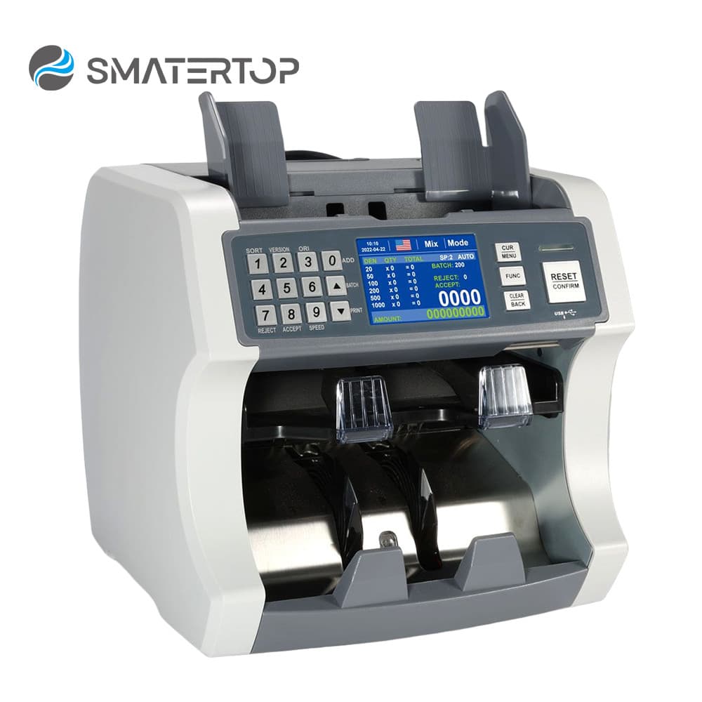 S210 Multi-Moedas Contador De Dinheiro Máquina Build-in Impressão Classificador De Grau Bancário Para Contas De Denomina