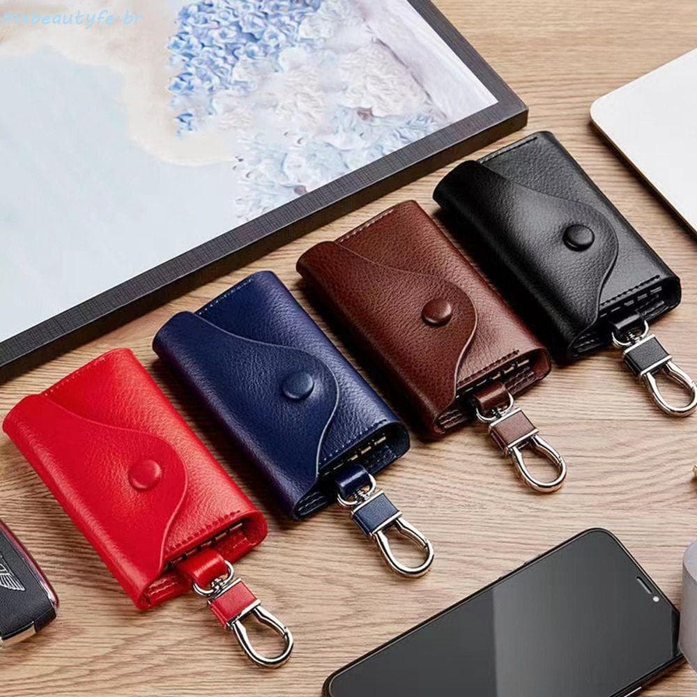 MXBEAUTYFE Carteira Para Chave De Carro , Estojo Multifuncional Armazenamento De Chaves , Acessórios Interiores , Couro 