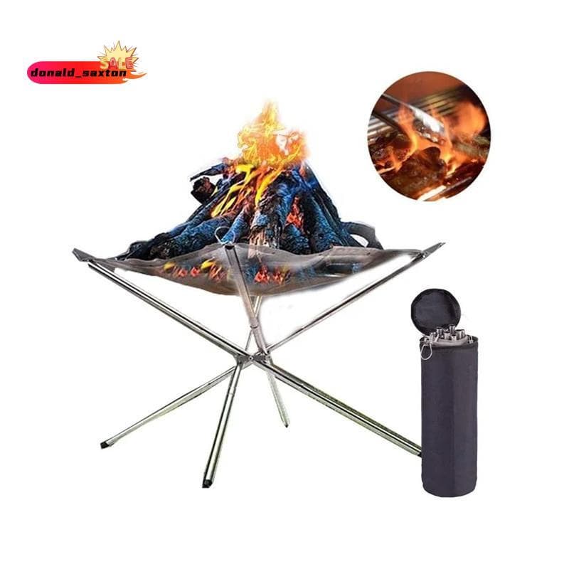 [Rápido D] Suporte Dobrável Para Fogueira Portátil De Metal Exterior , Médio E Fácil De Usar
