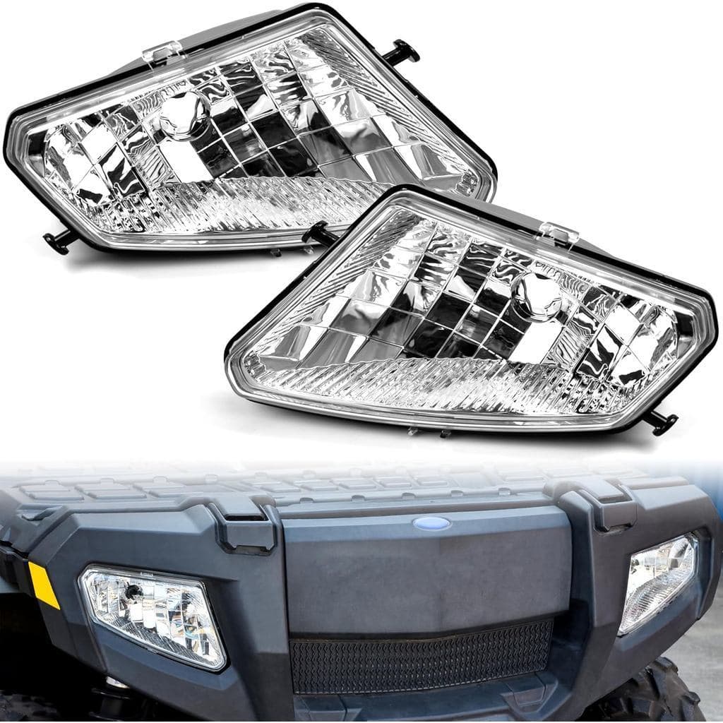 Carcaça Do Farol SAUTVS Para Polaris Sportsman 500 2005-2010 , Lente Da Lâmpada Frontal Esquerda E Direita Cobre Moldura