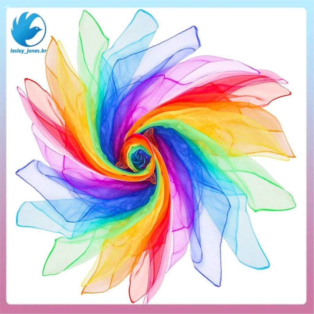 [lesley_jones.br] Kit De Conjunto De Lenços De Malabarismo De 24 Peças Para Crianças Dança Ritmo De Classe Musical Play 