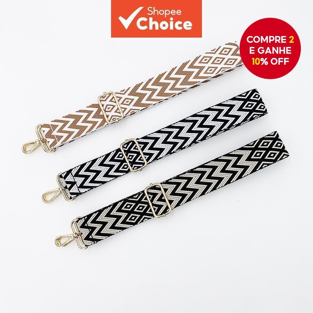 Alças Ajustáveis Jacquard de Malha para Bolsas Femininas 3,8cm x 120cm Acessórios de Polimento