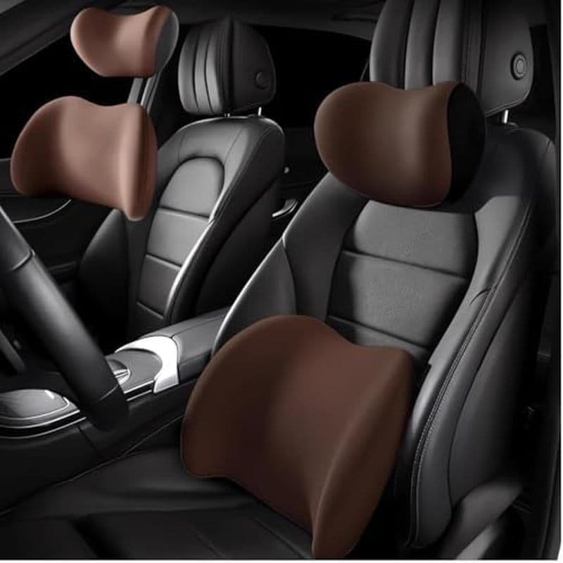 Encosto De Cabeça Do Carro & amp ; Almofada De Apoio Lombar 2025 Atualização Conforto Espuma De Memória E Travesseiro De